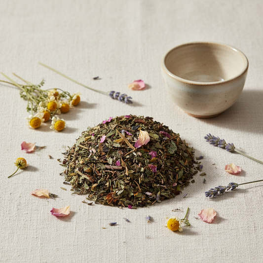 Ambiance tisane plantes apaisantes soir - Caresse du Soir Thélindra