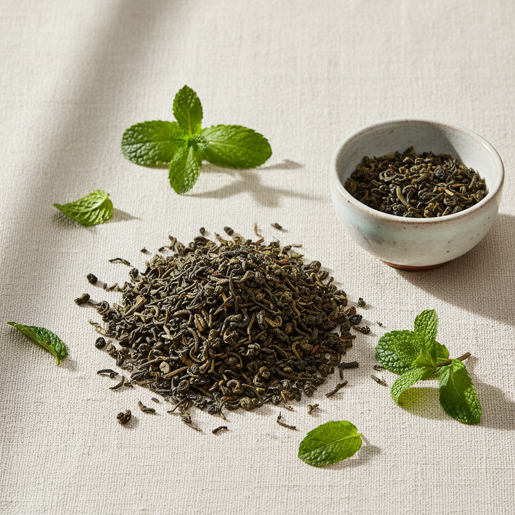 Ambiance thé vert menthe poivrée Gunpowder - Perle du Maroc Thélindra