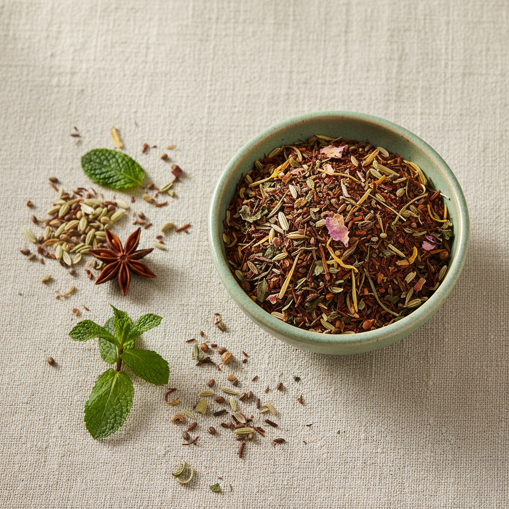 Ambiance rooïbos menthe poivrée plantes digestives - Souffle Tonique Thélindra